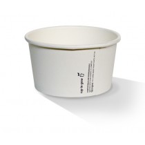 12oz PLA Hot/Cold Paper Soup Bowl - Plain White